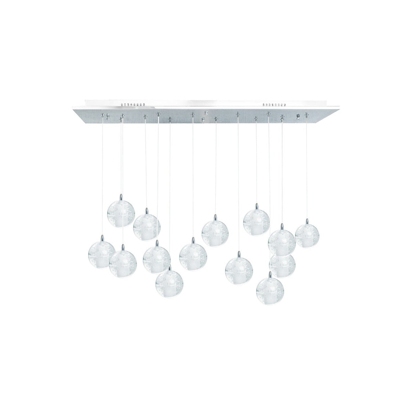 Finesse Decor Crystal Sphere 12" Chrome Finish 14-Light LED Chandelier