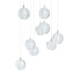 Finesse Decor Crystal Sphere 18" Chrome Finish 9-Light LED Round Canopy Chandelier