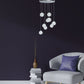 Finesse Decor Crystal Sphere 18" Chrome Finish 9-Light LED Round Canopy Chandelier