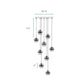 Finesse Decor Crystal Sphere 18" Chrome Finish 9-Light LED Round Canopy Chandelier