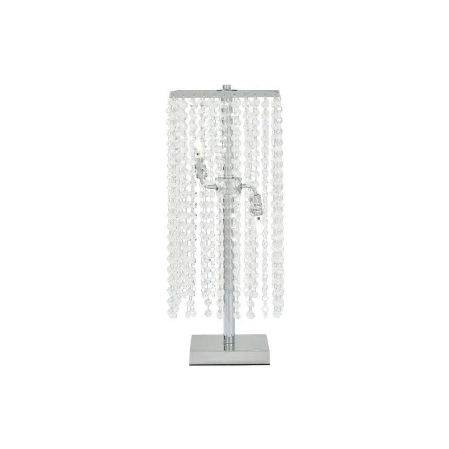 Finesse Decor Crystal Strand 7" W x 17" H Chrome Finish 2-Light LED Table Lamp