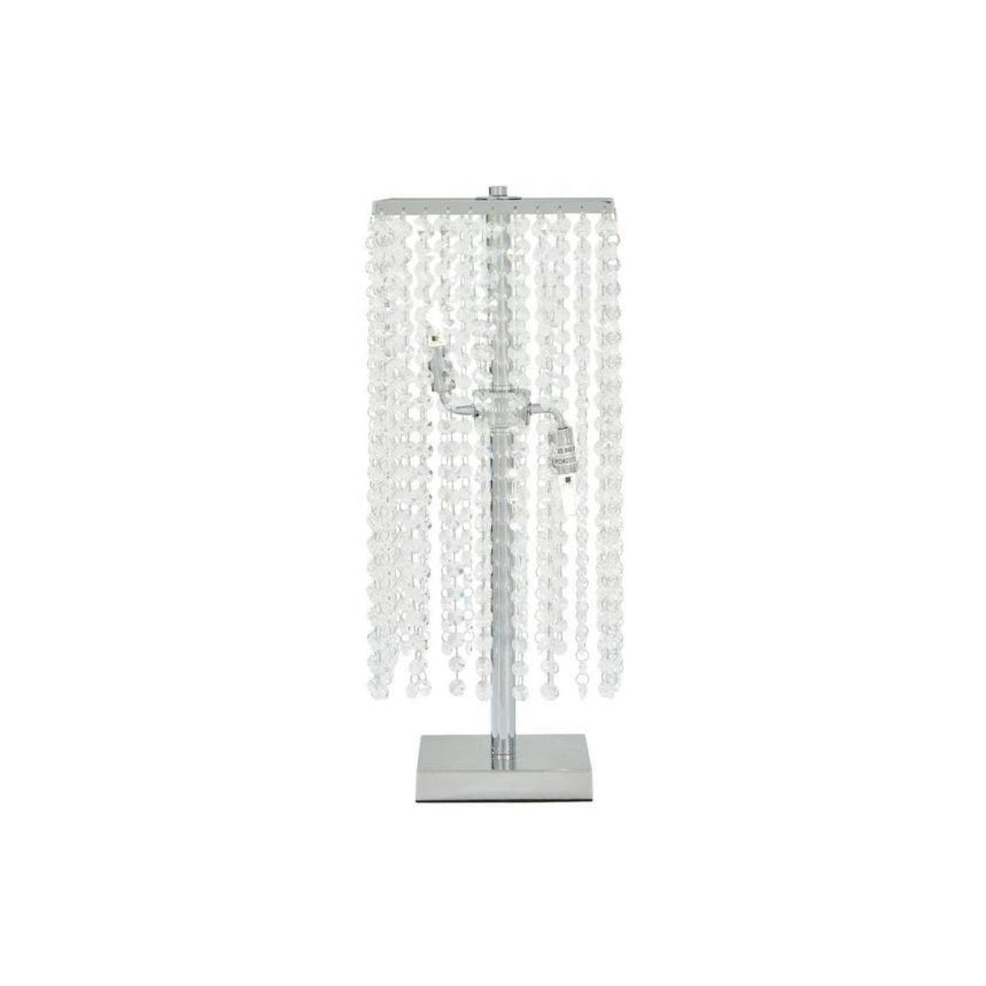 Finesse Decor Crystal Strand 7" W x 17" H Chrome Finish 2-Light LED Table Lamp