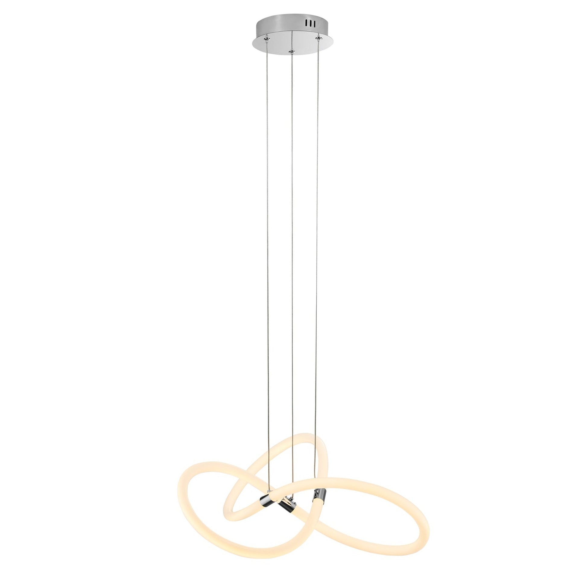 Finesse Decor Daisy 24" Chrome Finish 1-Light LED Chandelier