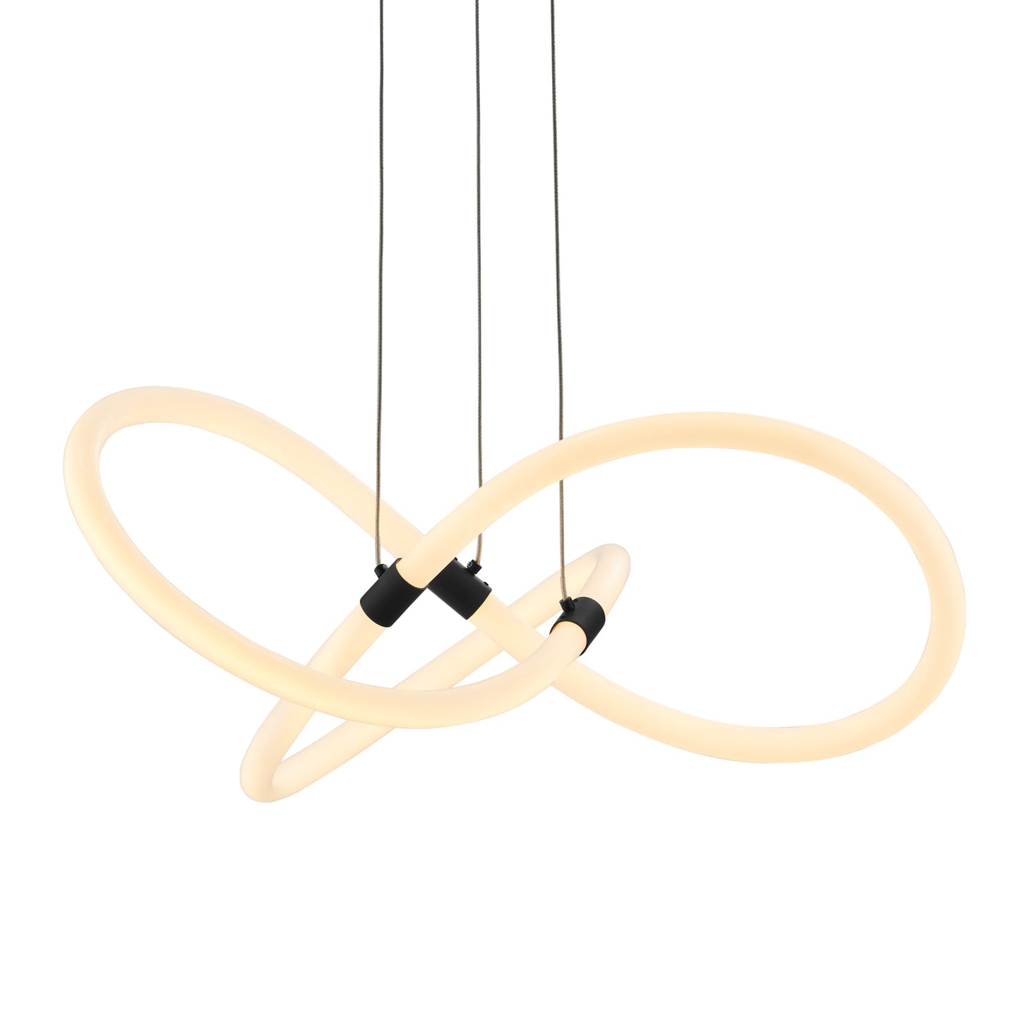 Finesse Decor Daisy 24" Matte Black Finish 1-Light LED Chandelier
