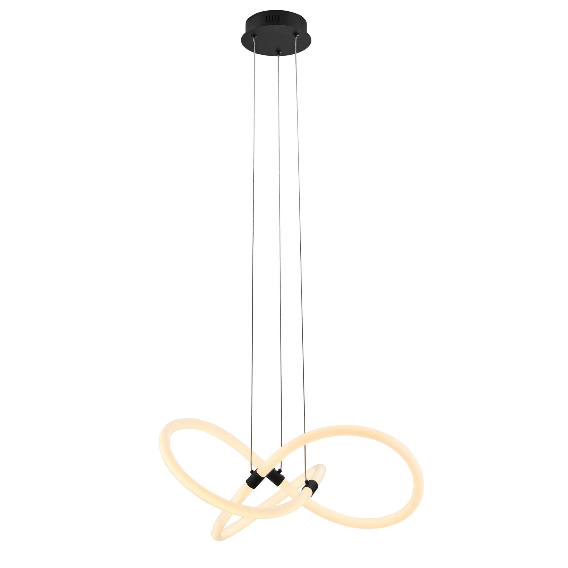 Finesse Decor Daisy 24" Matte Black Finish 1-Light LED Chandelier