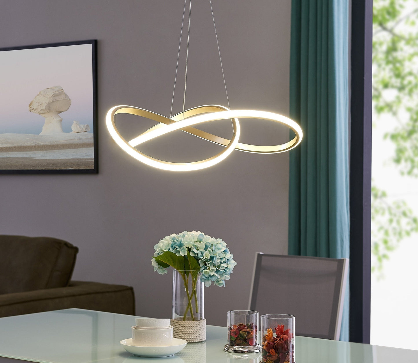 Finesse Decor Edinburgh 23" Gold Finish LED Chandelier