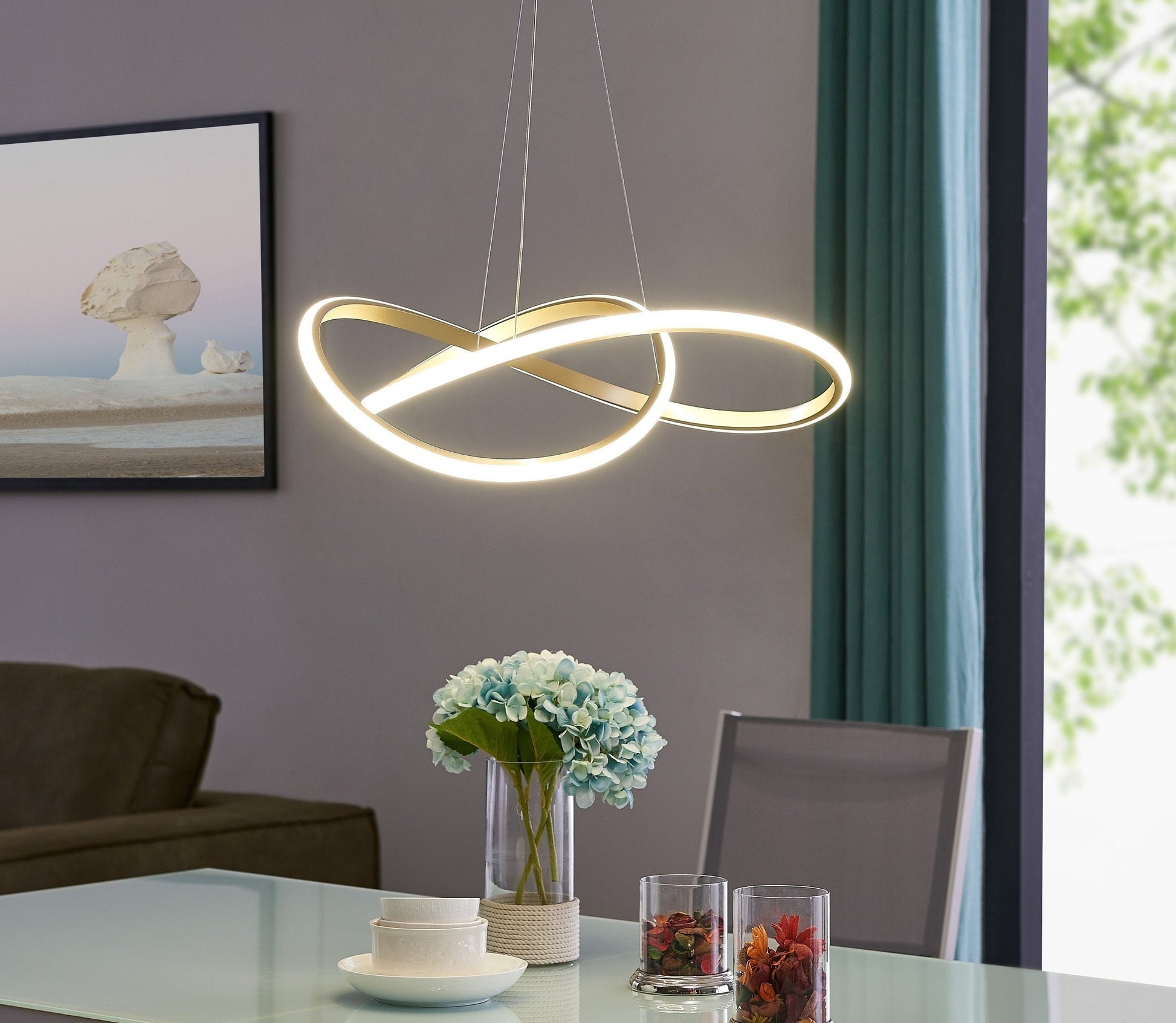 Finesse Decor Edinburgh 23" Gold Finish LED Chandelier