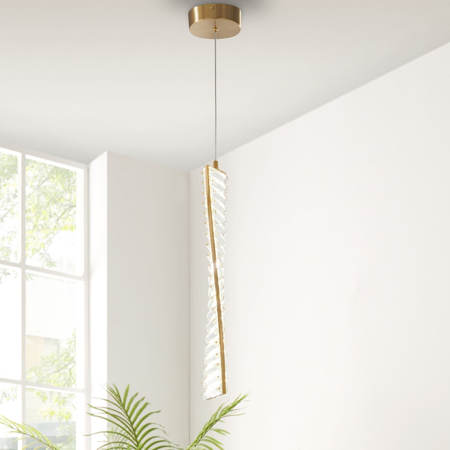 Finesse Decor Efell Gold Finish 1-Light Chandelier
