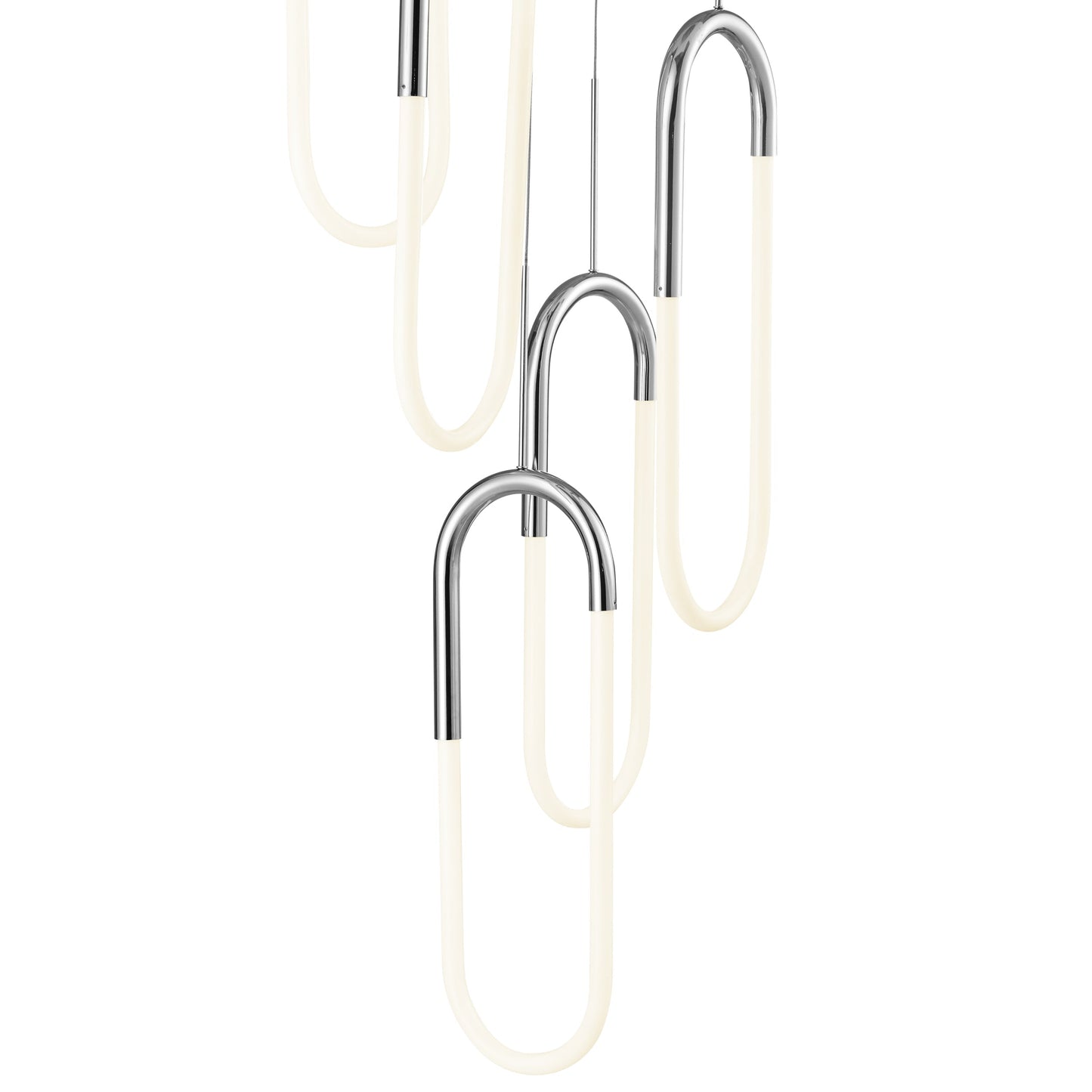 Finesse Decor Five Clips 14" Chrome Finish 5-Light LED Chandelier