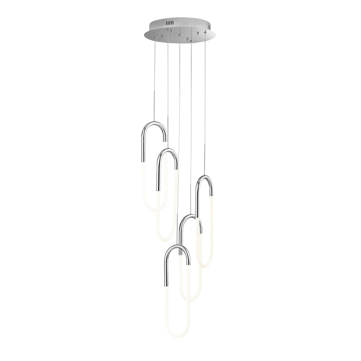 Finesse Decor Five Clips 14" Chrome Finish 5-Light LED Chandelier