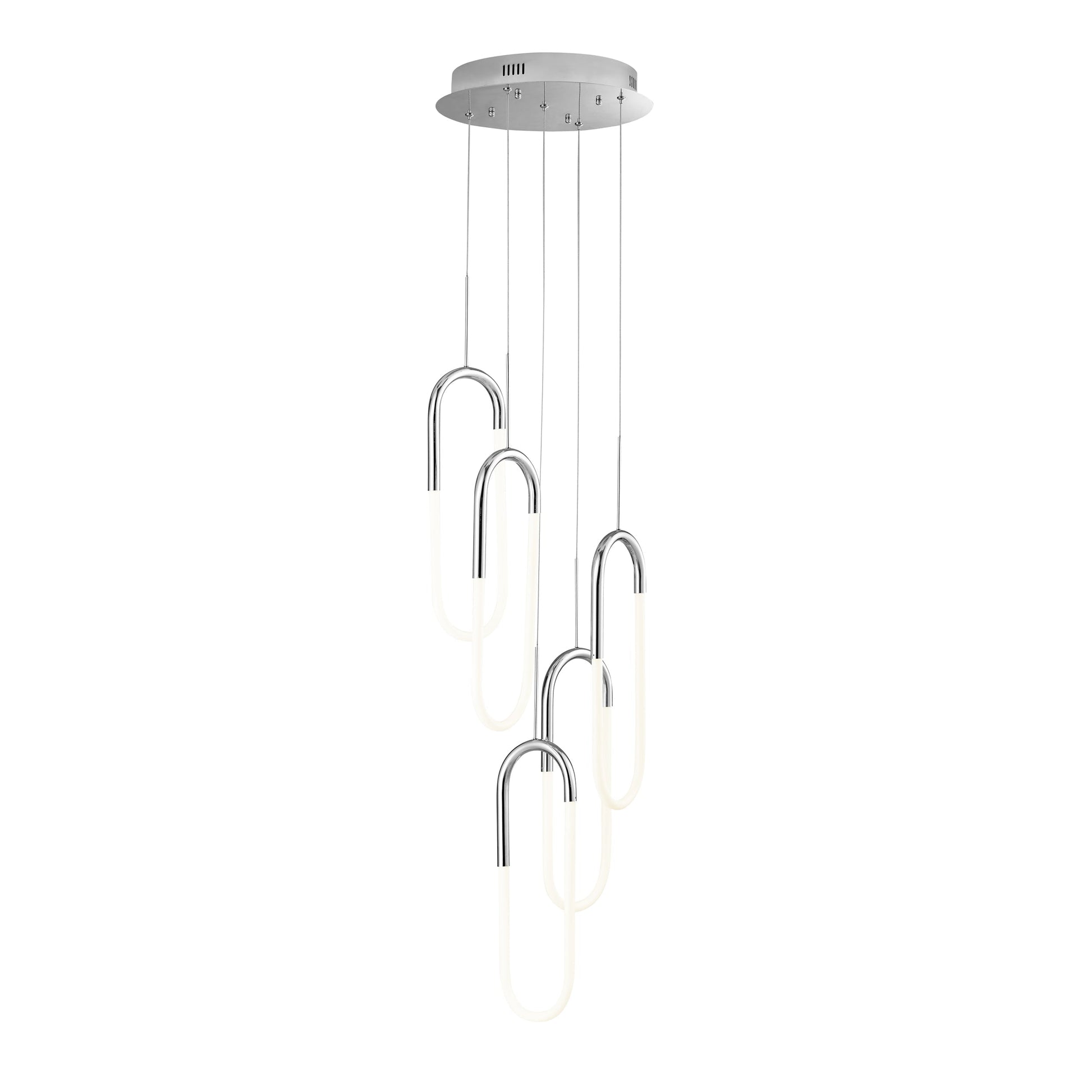 Finesse Decor Five Clips 14" Chrome Finish 5-Light LED Chandelier
