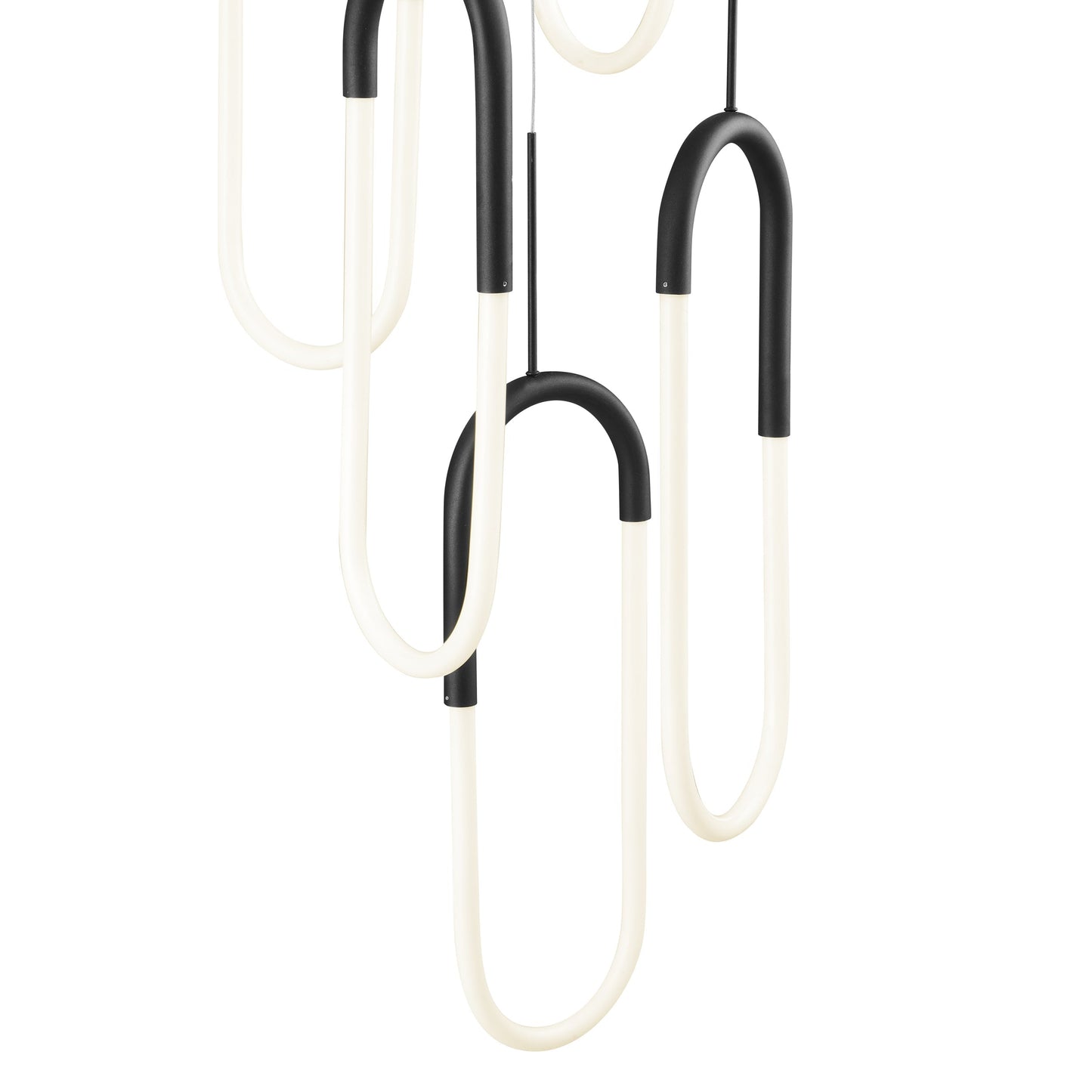 Finesse Decor Five Clips 14" Matte Black Finish 5-Light LED Chandelier