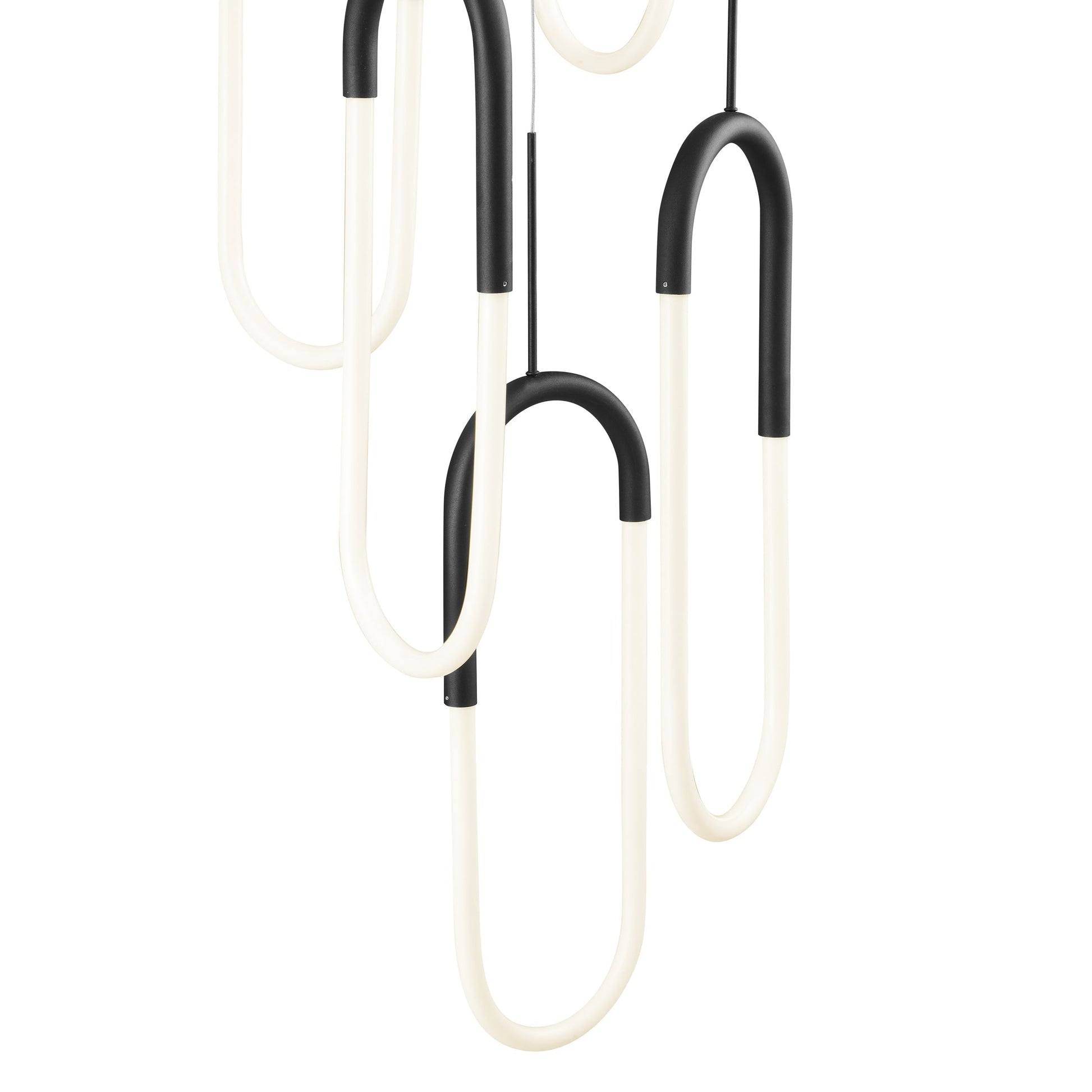 Finesse Decor Five Clips 14" Matte Black Finish 5-Light LED Chandelier