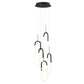 Finesse Decor Five Clips 14" Matte Black Finish 5-Light LED Chandelier