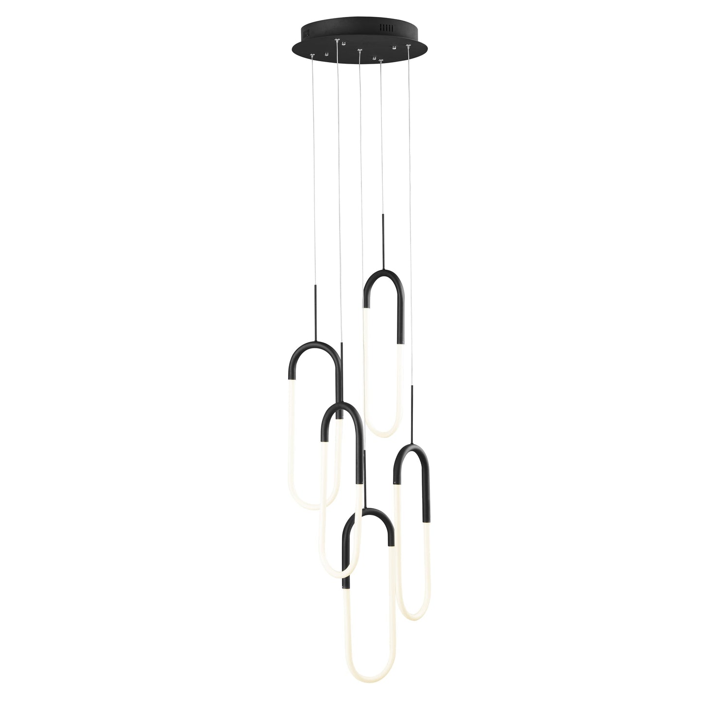 Finesse Decor Five Clips 14" Matte Black Finish 5-Light LED Chandelier