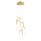 Finesse Decor Five Clips 14" Sandy Gold Finish 5-Light LED Chandelier