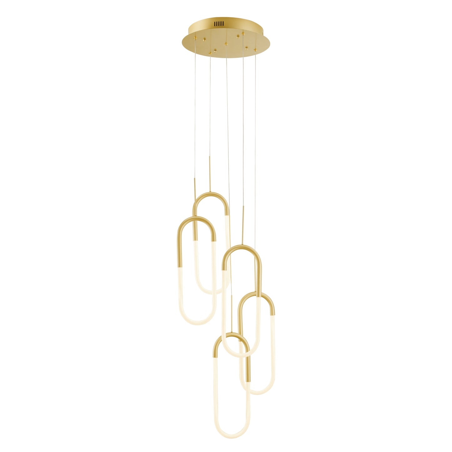Finesse Decor Five Clips 14" Sandy Gold Finish 5-Light LED Chandelier