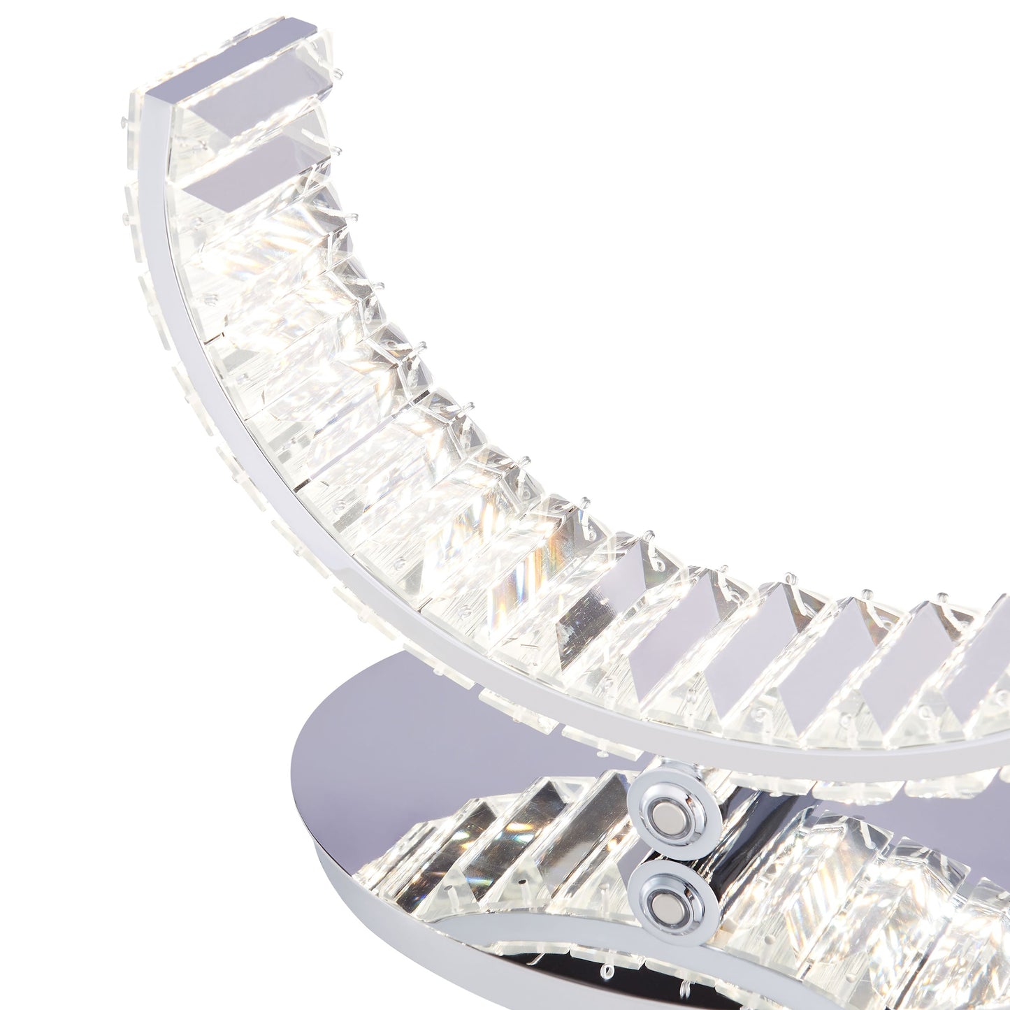 Finesse Decor Grace 6" W x 27" H Chrome and Crystal Finish 1-Light LED Strip Table Lamp