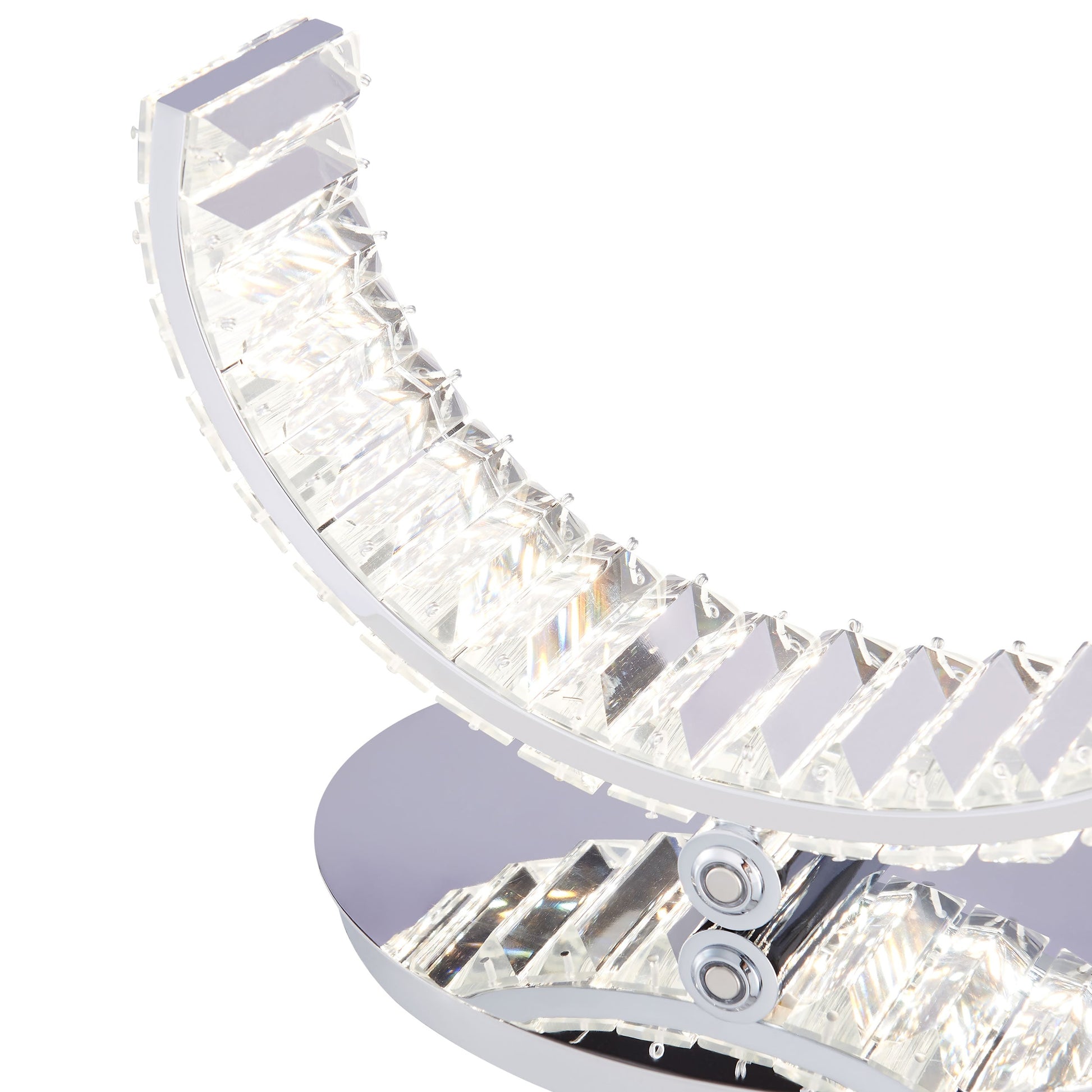 Finesse Decor Grace 6" W x 27" H Chrome and Crystal Finish 1-Light LED Strip Table Lamp