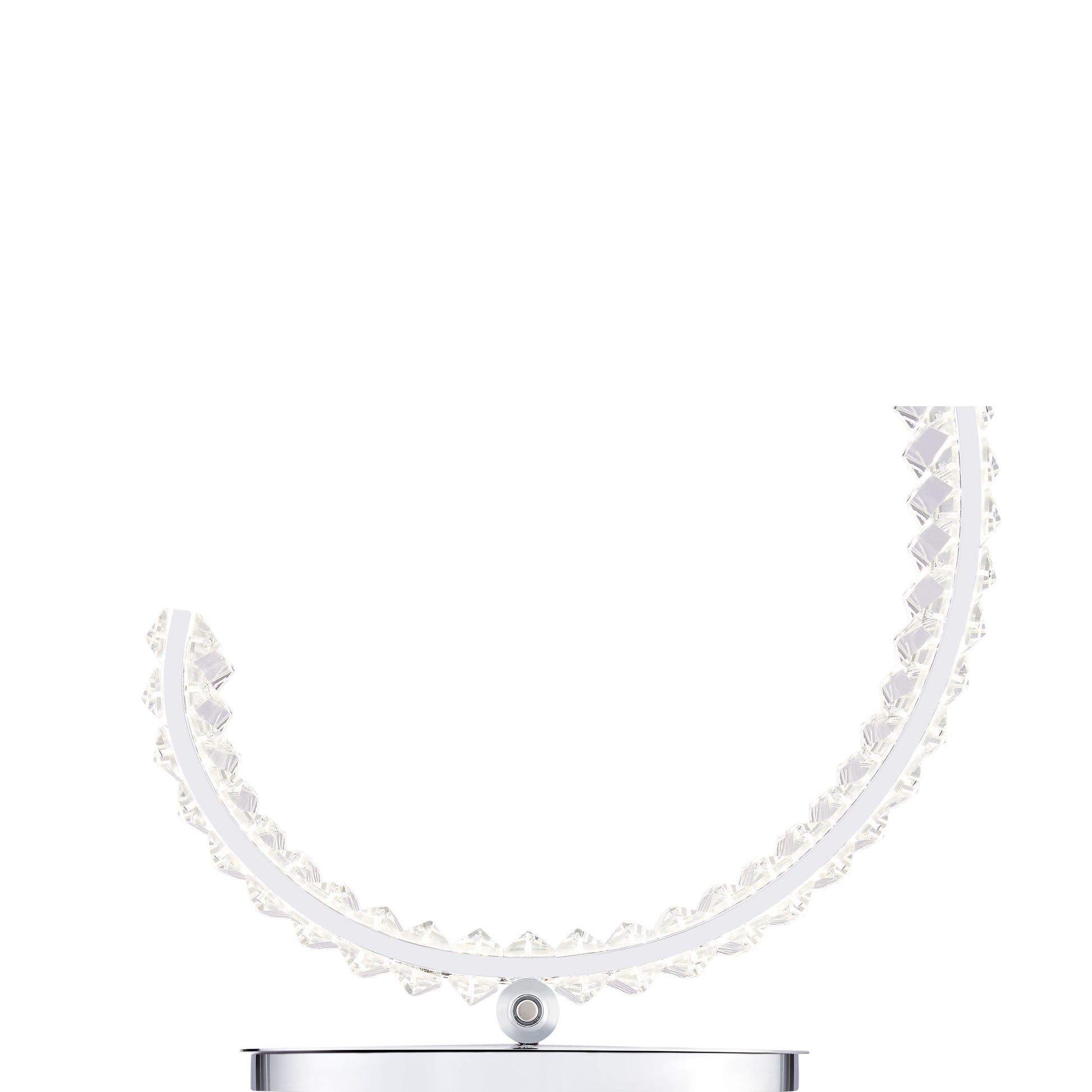 Finesse Decor Grace 6" W x 27" H Chrome and Crystal Finish 1-Light LED Strip Table Lamp