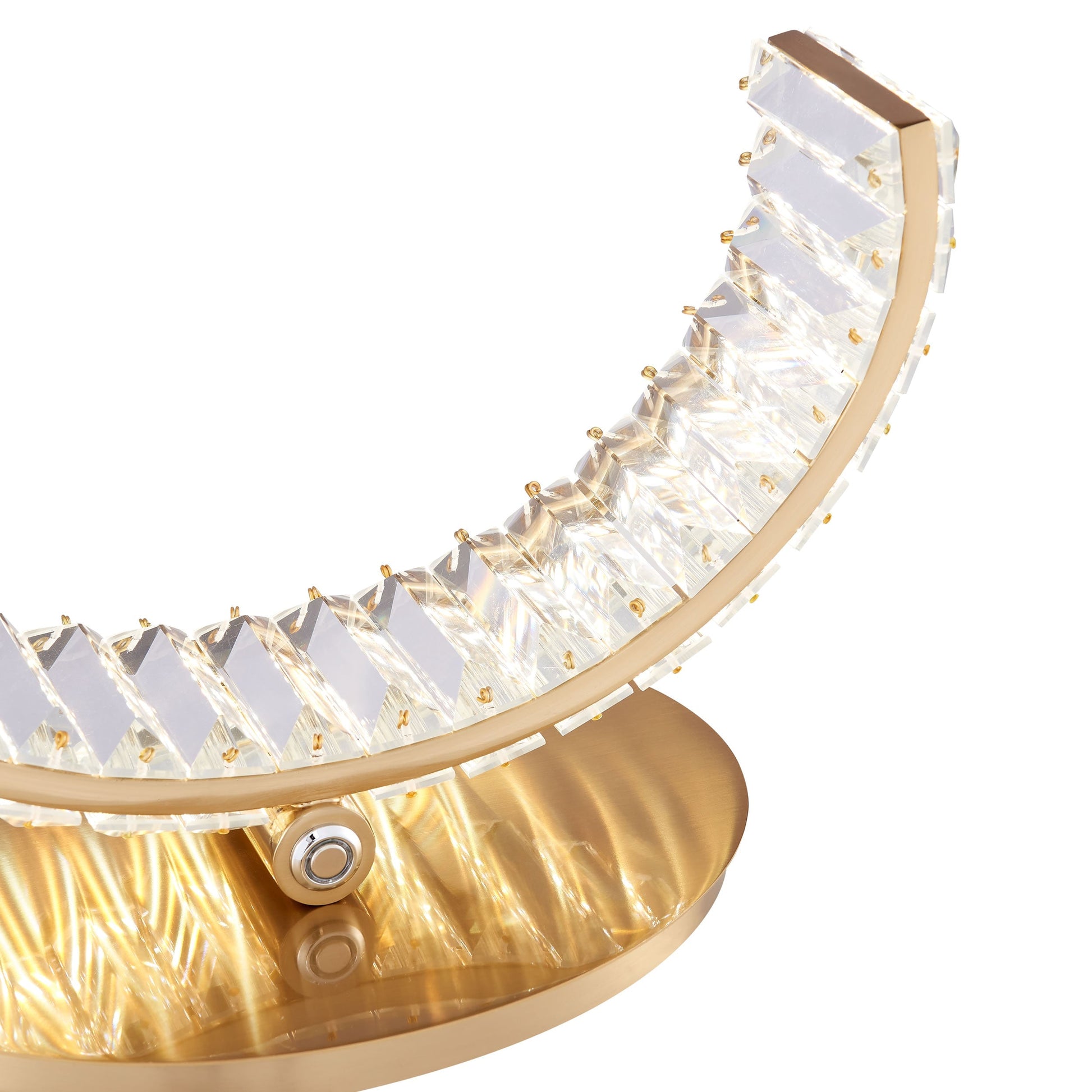 Finesse Decor Grace 6" W x 27" H Gold and Crystal Finish 1-Light LED Strip Table Lamp