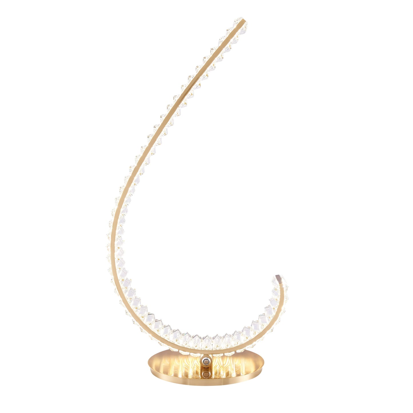 Finesse Decor Grace 6" W x 27" H Gold and Crystal Finish 1-Light LED Strip Table Lamp