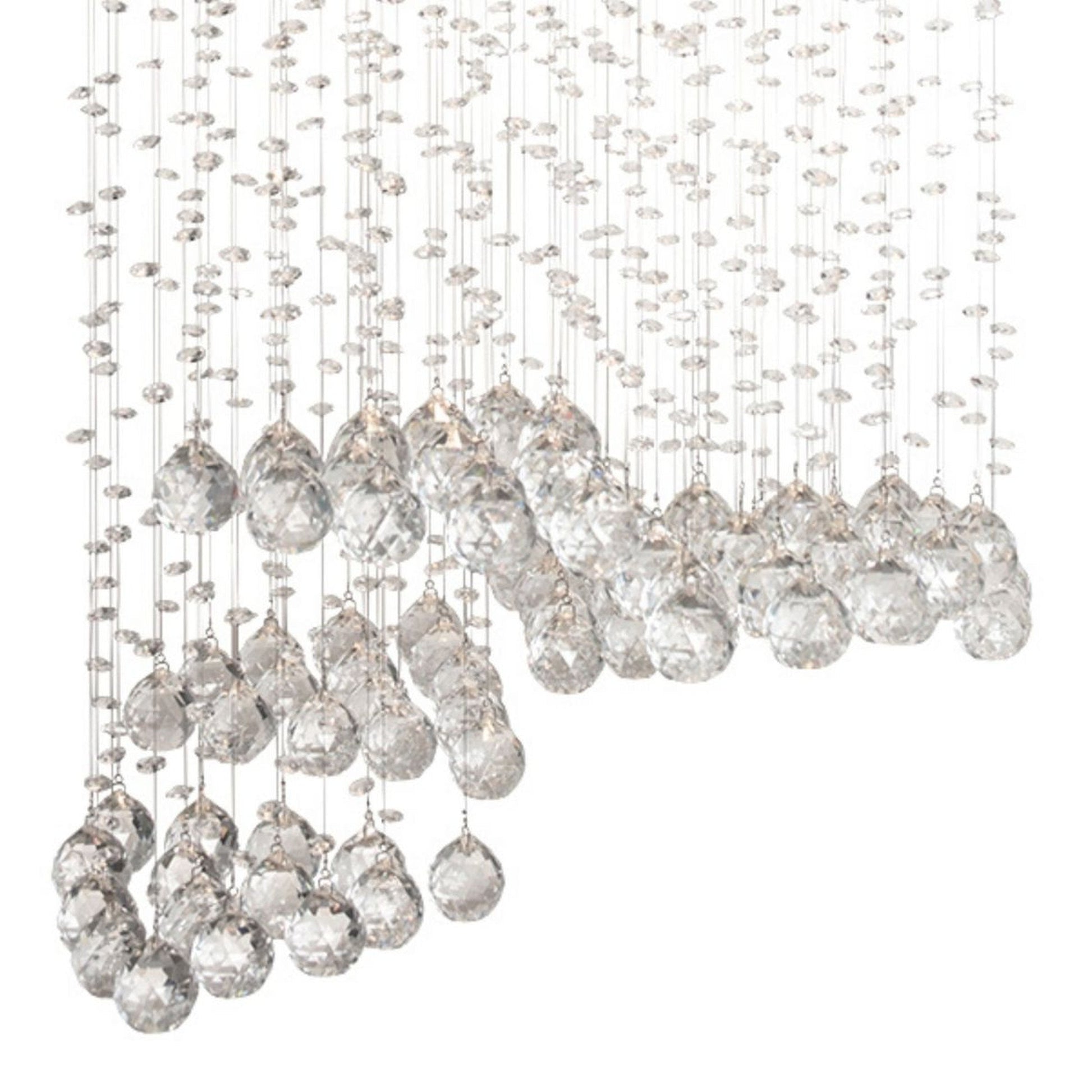 Finesse Decor Grand Crystal Waterfall Chrome 6-Light LED Chandelier