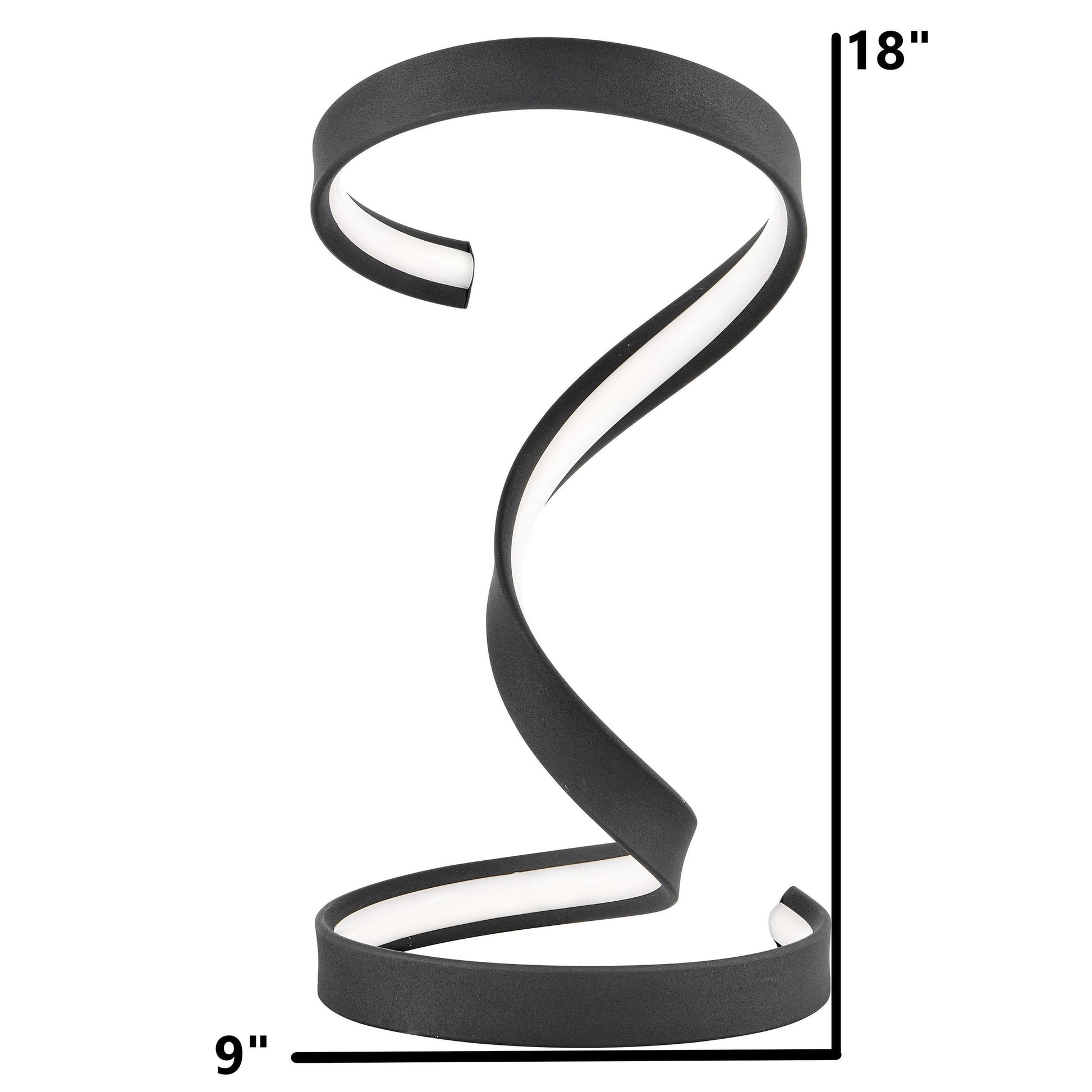 Finesse Decor Hamburg 9" W x 17" H Black Finish 1-Light LED Strip Table Lamp With Dimmable Switch
