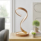 Finesse Decor Hamburg 9" W x 17" H Light Wood Brown Finish 1-Light LED Strip Table Lamp With Dimmable Switch
