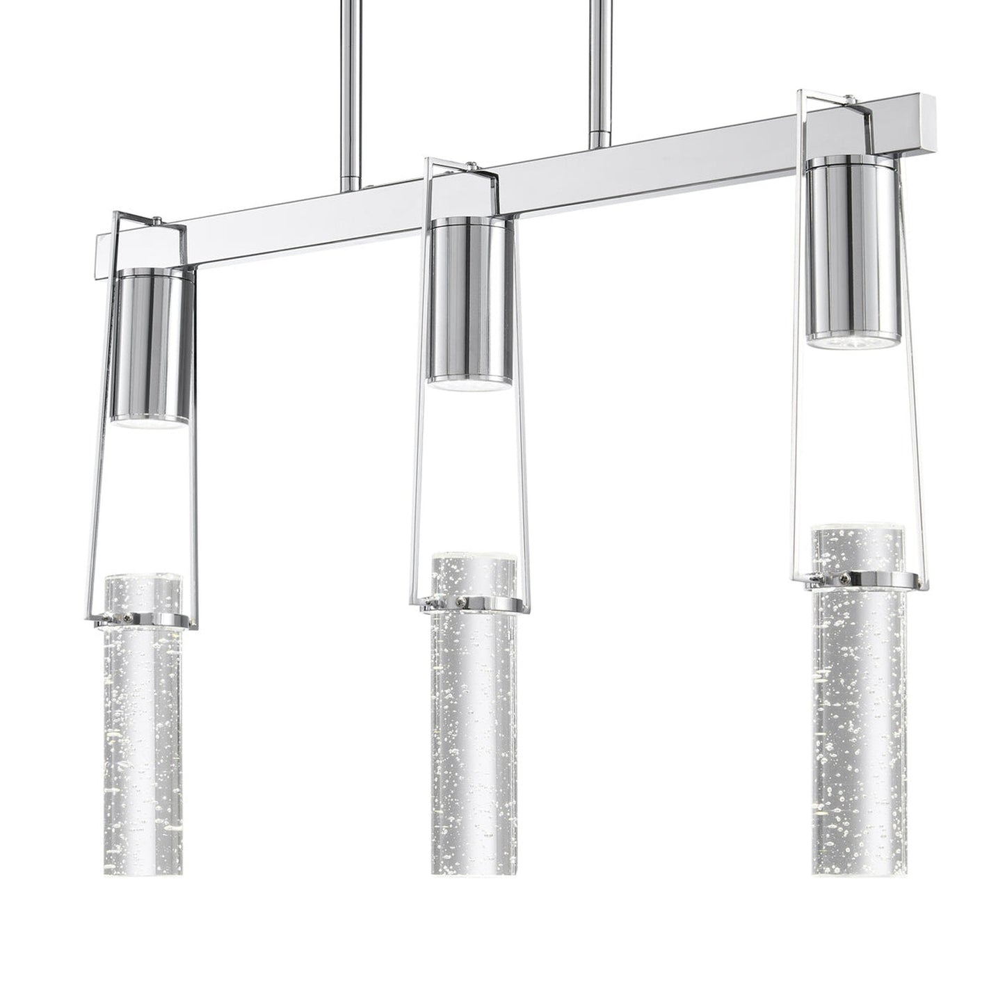 Finesse Decor Harmony 26" L x 21" H Chrome Finish 3-Light LED Chandelier