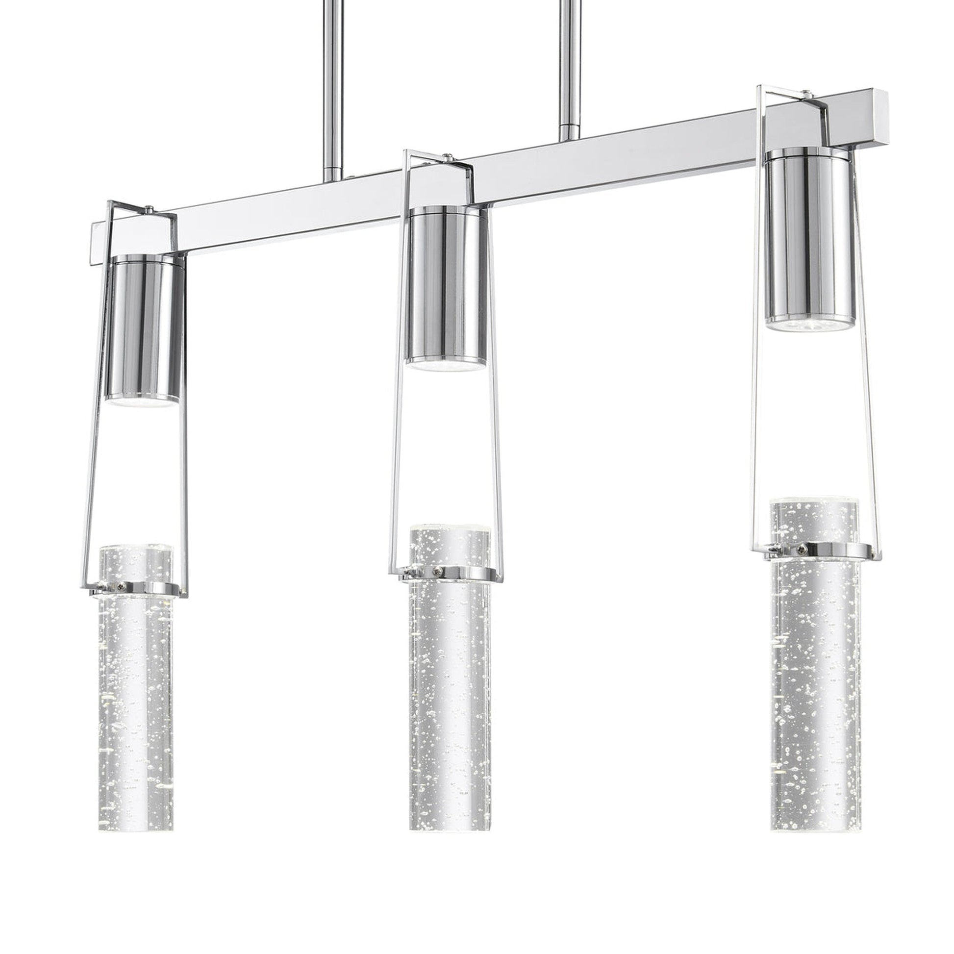 Finesse Decor Harmony 26" L x 21" H Chrome Finish 3-Light LED Chandelier