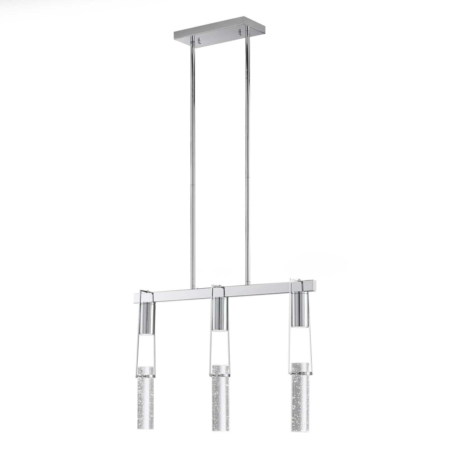 Finesse Decor Harmony 26" L x 21" H Chrome Finish 3-Light LED Chandelier