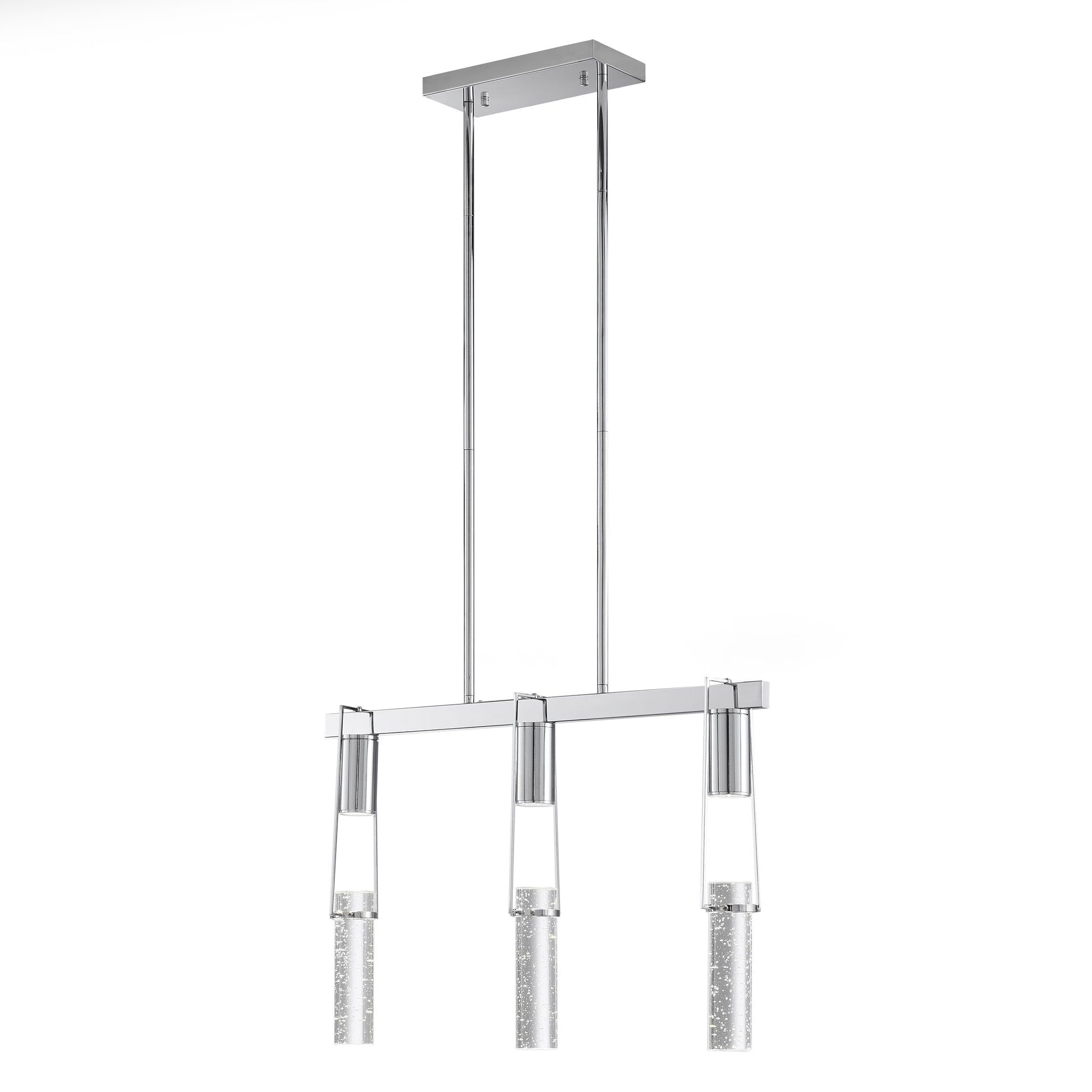 Finesse Decor Harmony 26" L x 21" H Chrome Finish 3-Light LED Chandelier