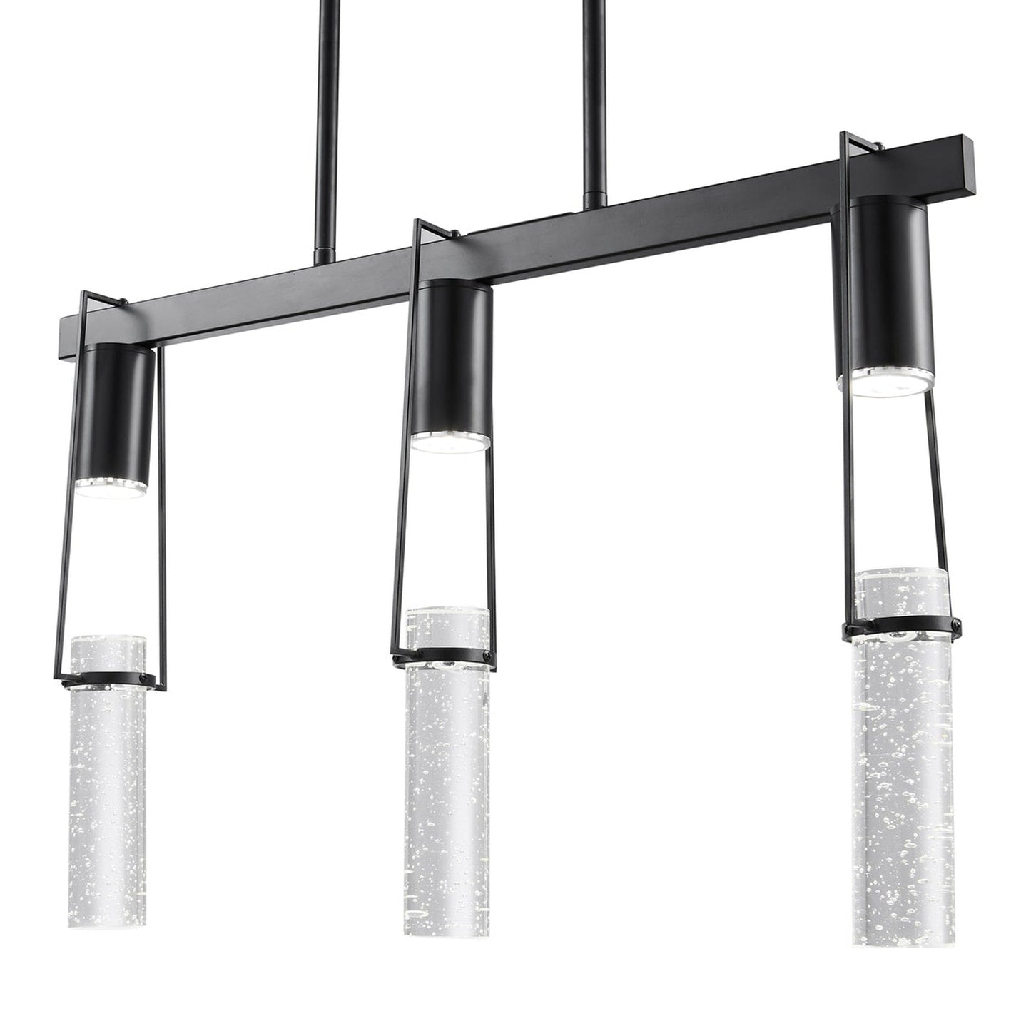 Finesse Decor Harmony 26" L x 21" H Matte Black Finish 3-Light LED Chandelier