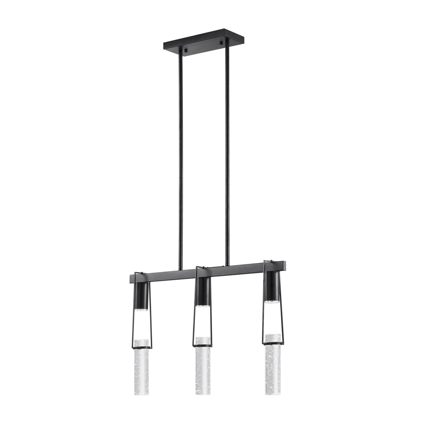 Finesse Decor Harmony 26" L x 21" H Matte Black Finish 3-Light LED Chandelier