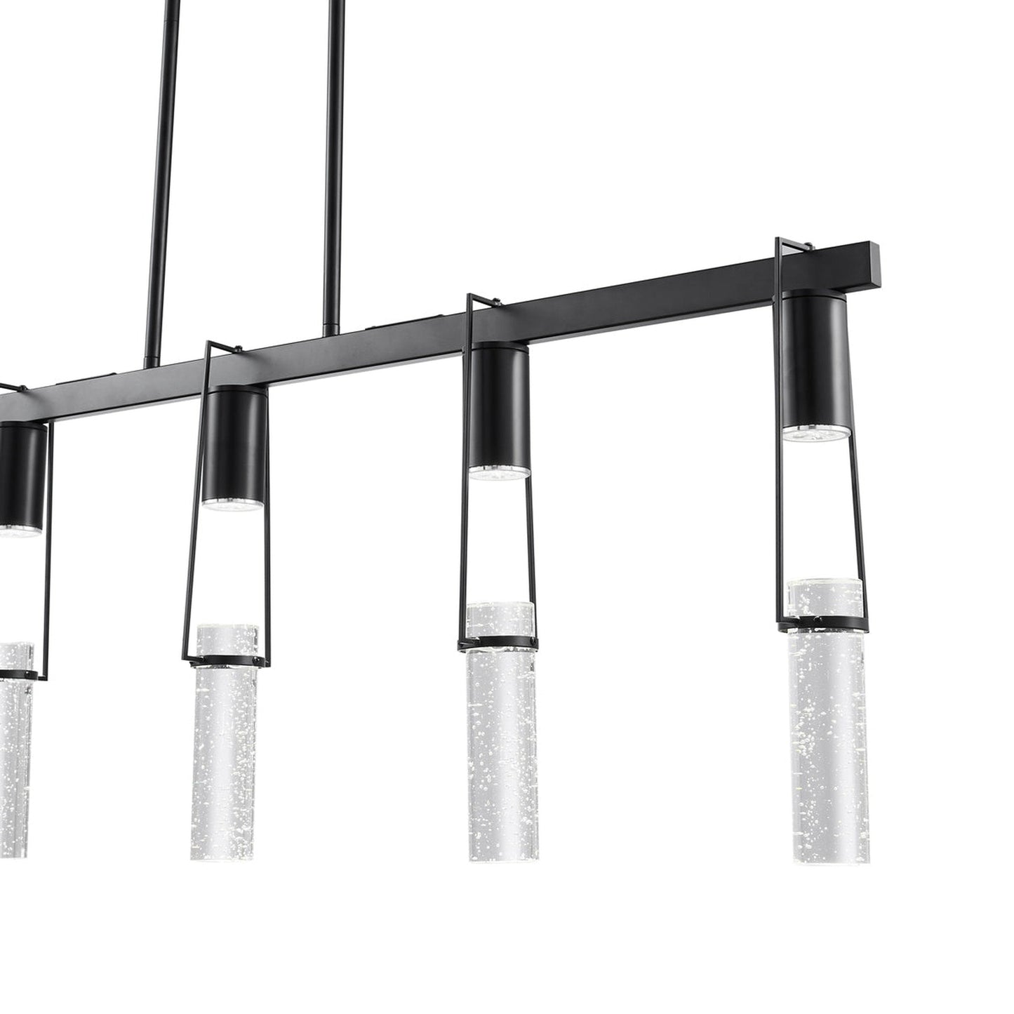 Finesse Decor Harmony 45" L x 21" H Matte Black Finish 5-Light LED Chandelier