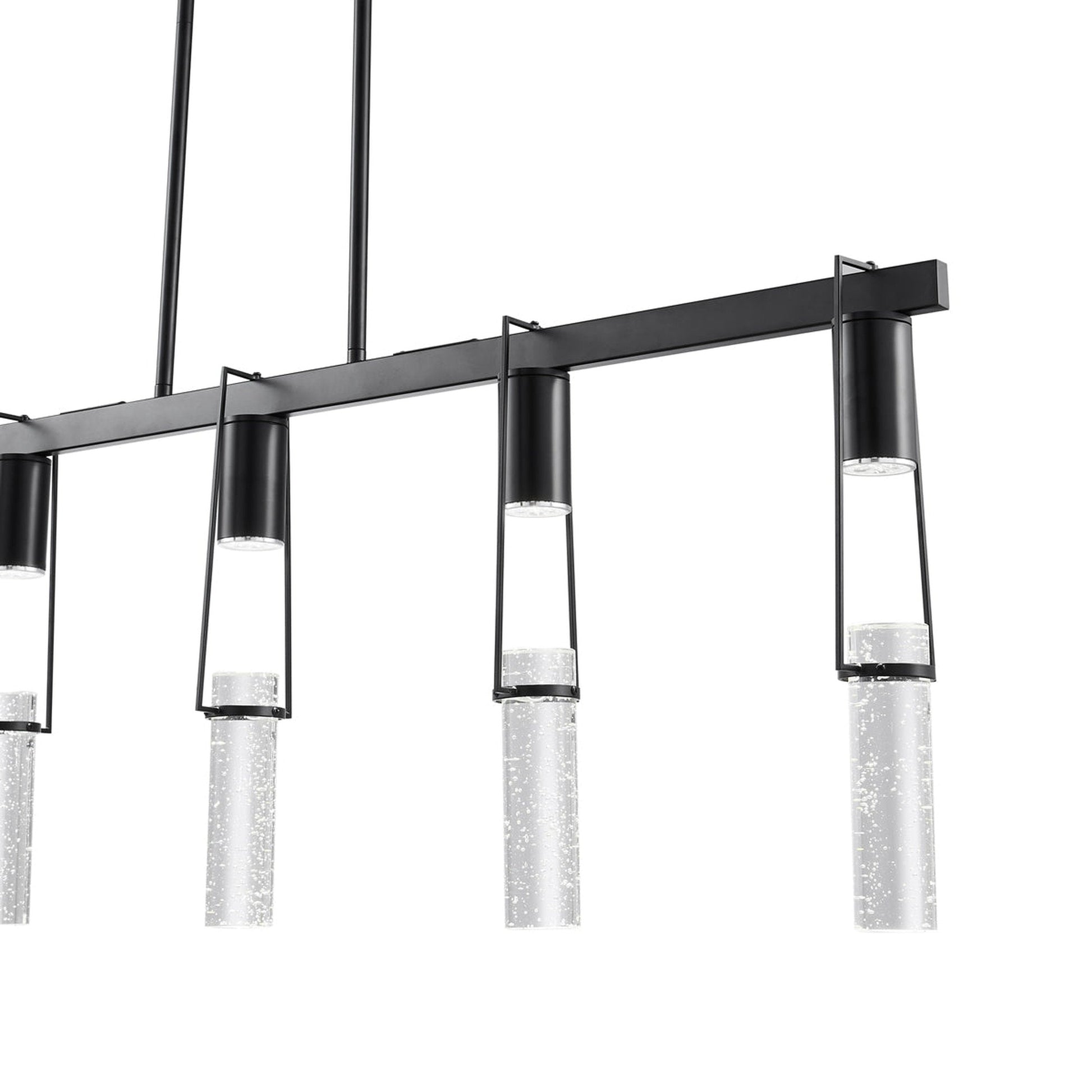 Finesse Decor Harmony 45" L x 21" H Matte Black Finish 5-Light LED Chandelier