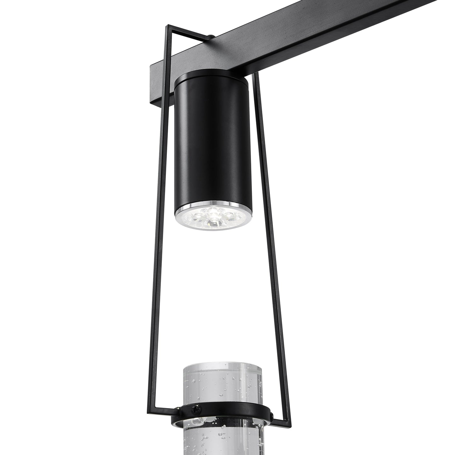 Finesse Decor Harmony 45" L x 21" H Matte Black Finish 5-Light LED Chandelier