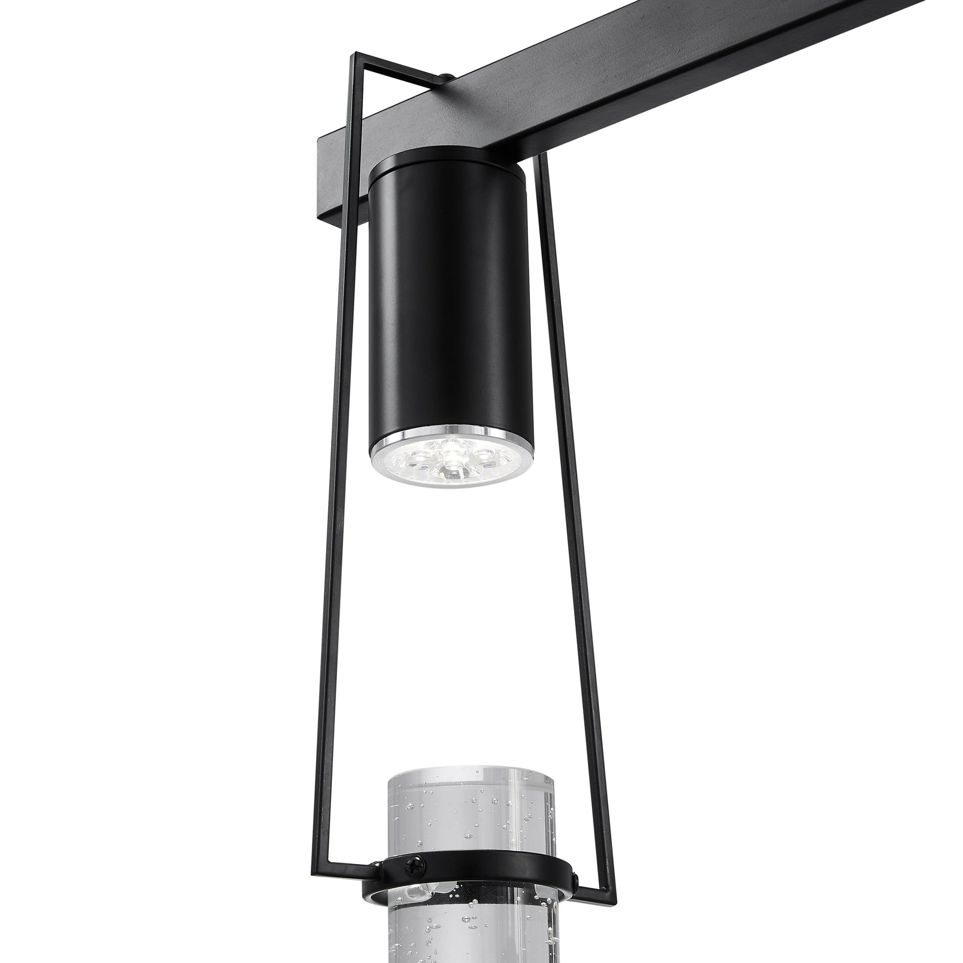 Finesse Decor Harmony 45" L x 21" H Matte Black Finish 5-Light LED Chandelier