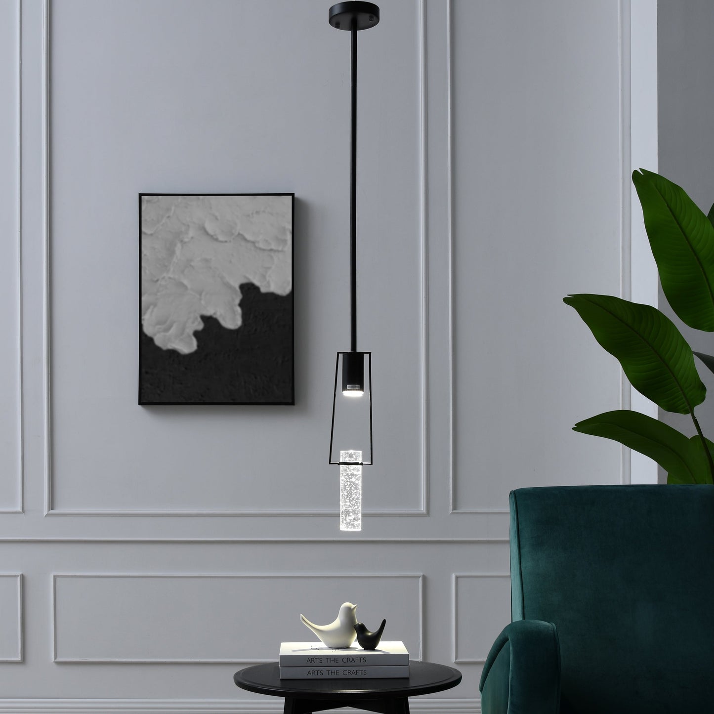 Finesse Decor Harmony Black Finish 1-Light Pendant