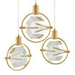 Finesse Decor Hollywood 18" W x 9" H Gold Finish 3-Light LED Chandelier