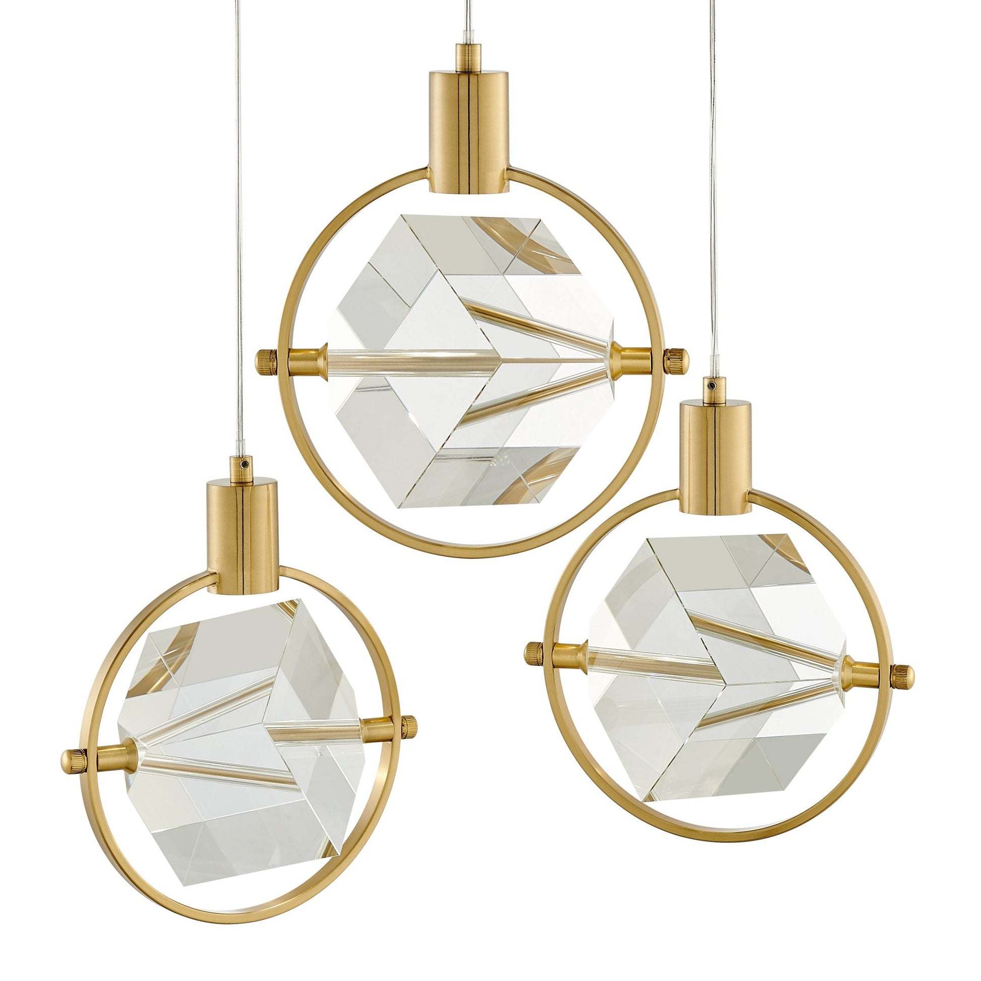 Finesse Decor Hollywood 18" W x 9" H Gold Finish 3-Light LED Chandelier