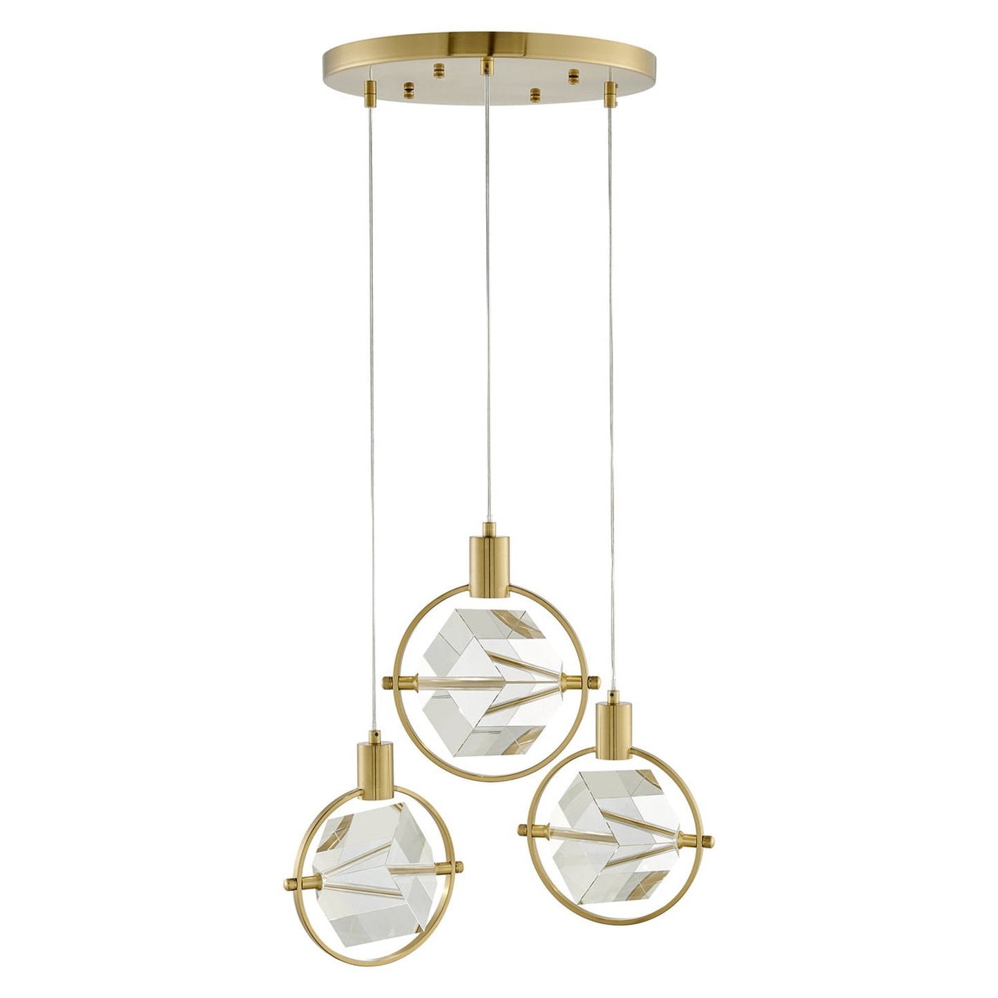 Finesse Decor Hollywood 18" W x 9" H Gold Finish 3-Light LED Chandelier