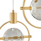Finesse Decor Hollywood 18" W x 9" H Gold Finish 3-Light LED Crystal Globe Chandelier