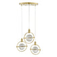 Finesse Decor Hollywood 18" W x 9" H Gold Finish 3-Light LED Crystal Globe Chandelier