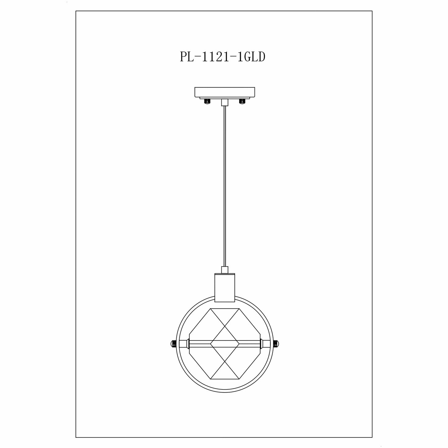 Finesse Decor Hollywood 7" W x 9" H Gold Finish 1-Light LED Chandelier