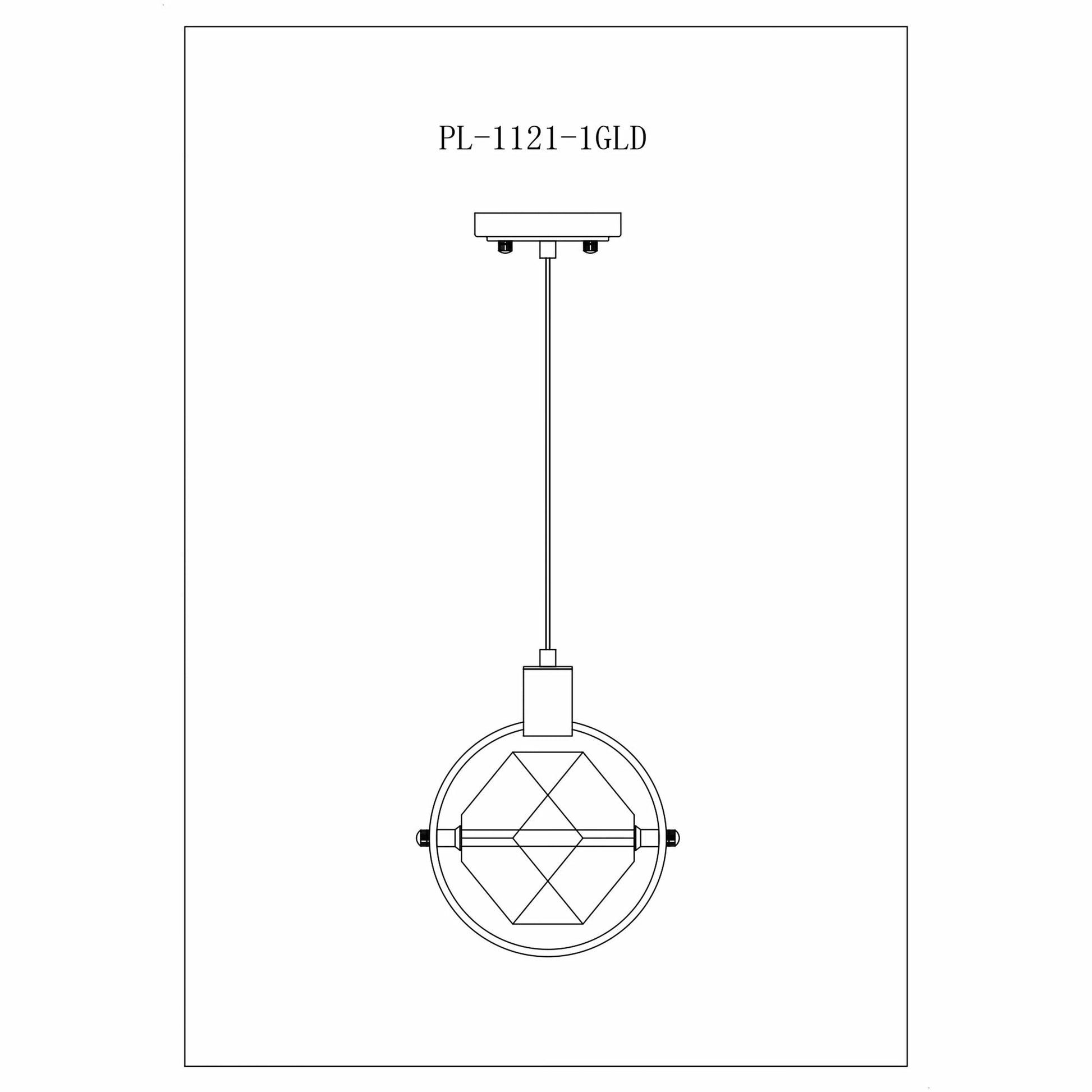 Finesse Decor Hollywood 7" W x 9" H Gold Finish 1-Light LED Chandelier