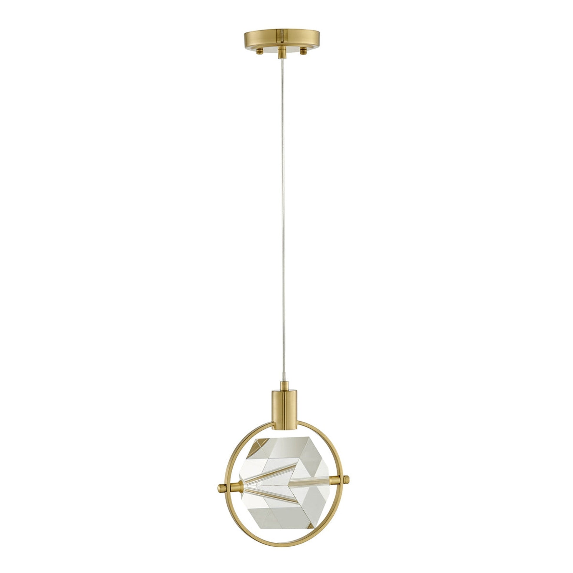 Finesse Decor Hollywood 7" W x 9" H Gold Finish 1-Light LED Chandelier