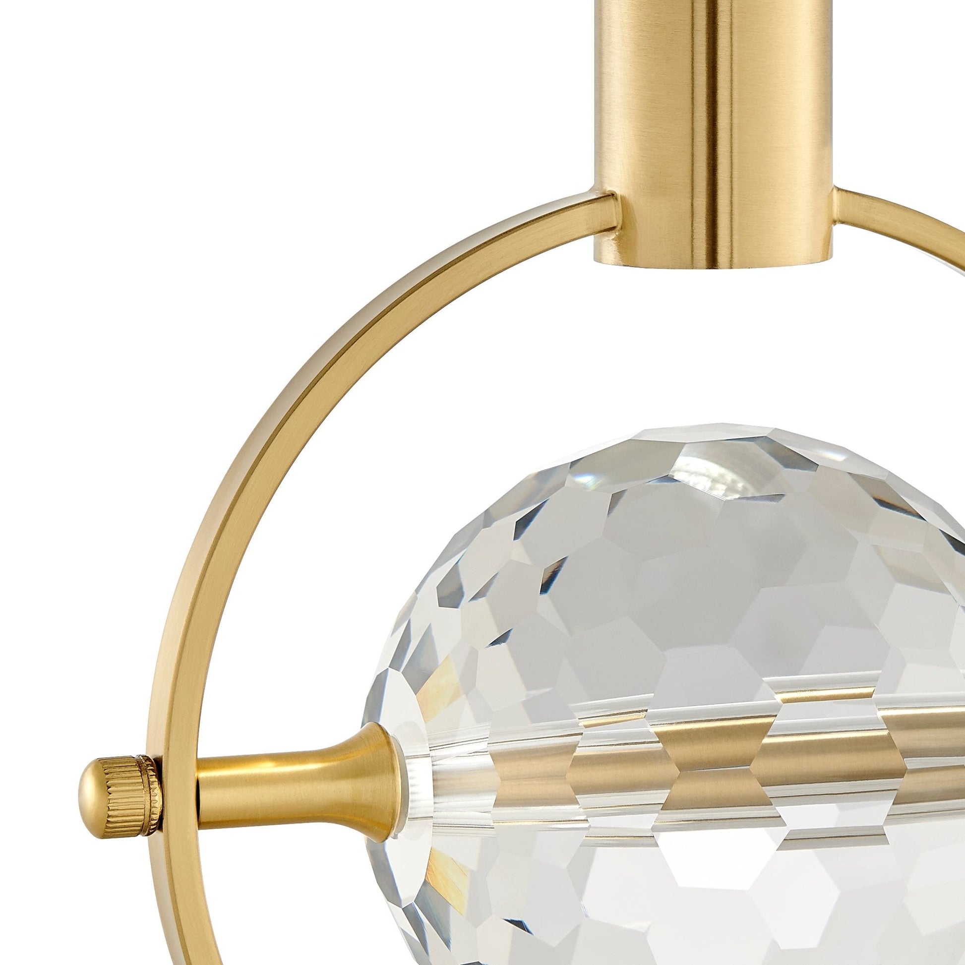 Finesse Decor Hollywood 7" W x 9" H Gold Finish 1-Light LED Crystal Globe Chandelier