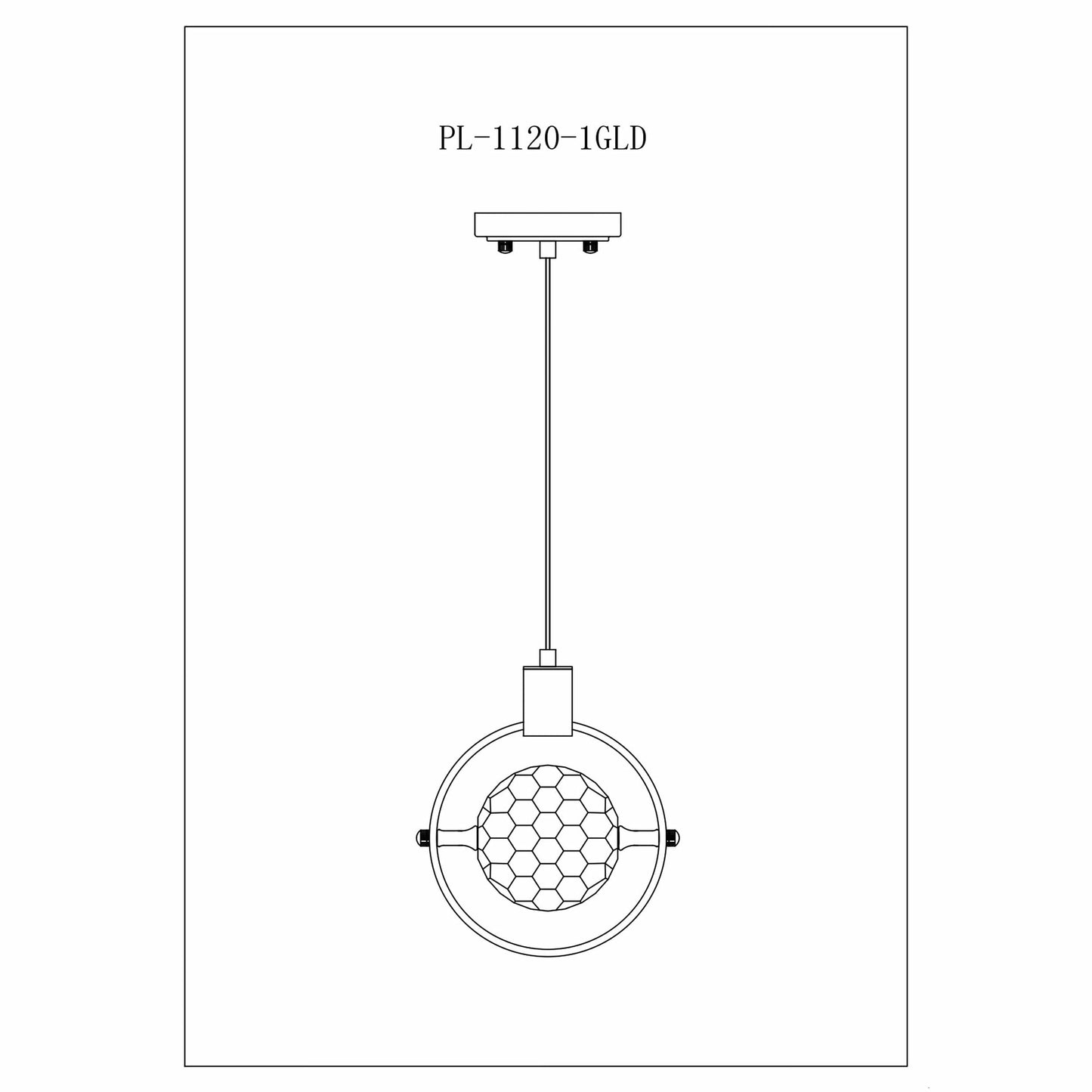 Finesse Decor Hollywood 7" W x 9" H Gold Finish 1-Light LED Crystal Globe Chandelier